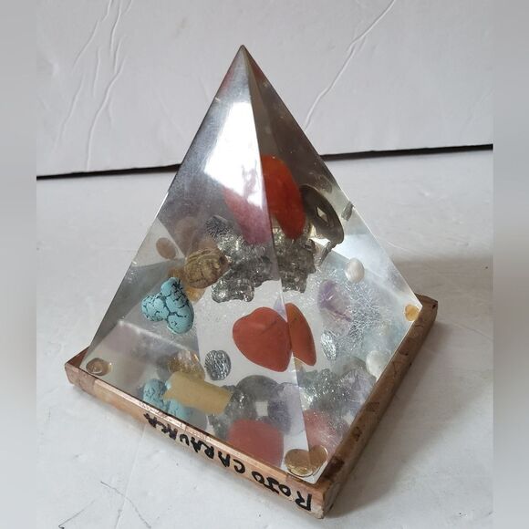 Glass Pyramid w/Gems  - Picture 5 of 11
